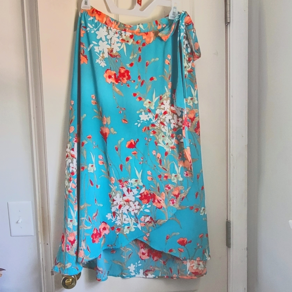 Floor length floral skirt